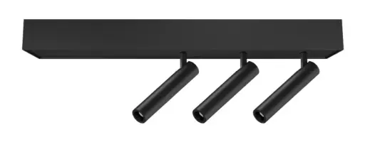 [02.AA83.6258.06] Wipi Plafon 3 Cabezales Led Cob 3x3W 3000K 26º Dim TRIAC Negro Texturado