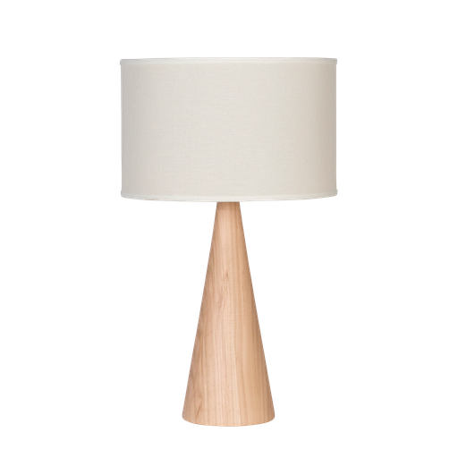 [AMELIA CIL B] Amelia Lampara de Mesa Lenga Natural Pant.Cilindrica Blanca 1L E27 h.56cm