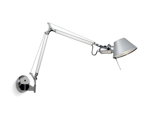 [KT031/A-BC] Aplique Pared T/Tolomeo Brazo Largo 1 Luz E27 L.600mm Base Cromada Gris