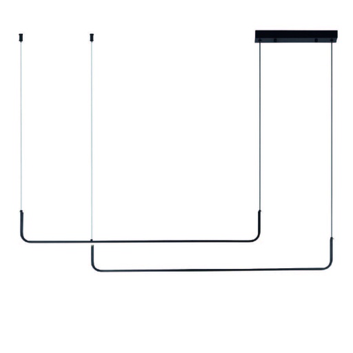 [6385] Ofeliu Colgante Aluminio/Acrilico Led 42w 3000k 220v 120Cm Negro