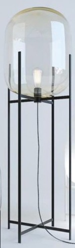 [22463] Oslo Lampara de Pie Vidrio Diseño 1 Luz E27 220v Di.47,5xh.119cm Transparente
