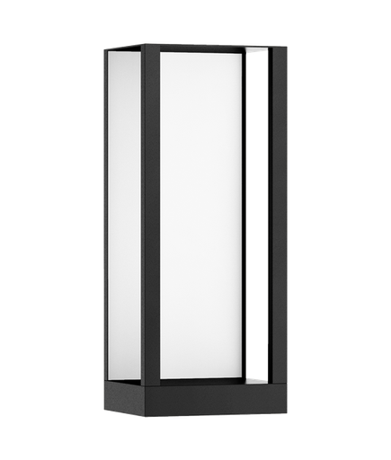 [ZAT 45 A025] Zat 45 Square Aplique Pared IP66 Led 13W 2700K Cri80 220V H.45cm Negro