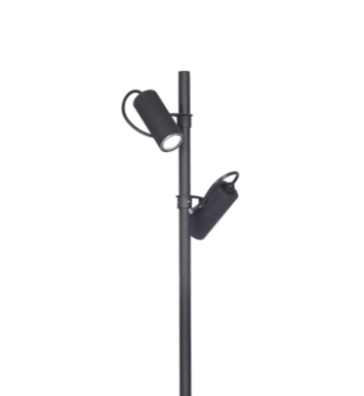 [3100/300-2.NT] Spot C/Jabalina 2 Luces PAR16 GU10 h.300mm IP44 Negro Texturado