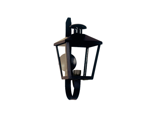 [44.NG] Farol Colonial C/Mensula Sin Reja E27 IP23 Chapa h.510mm Negro
