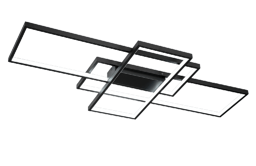 [RECTANGLE-XL] Rectangle Xl Plafon Iluminacion Continua Led 93W 3000K Negro 3 Intensidades