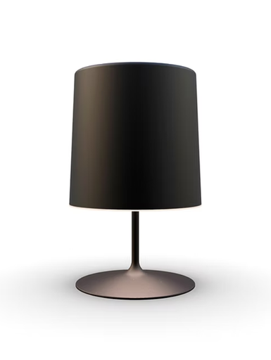 [HH07-03] Hi Hat Lampara De Mesa Grande Di.40xh.38Cm E27 60W  Negro Microtexturado