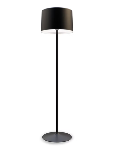 [HH11-03] Hi Hat  Lampara De Pie Pant.Mediana  E27 36W H.155cm Negro Microtexturado