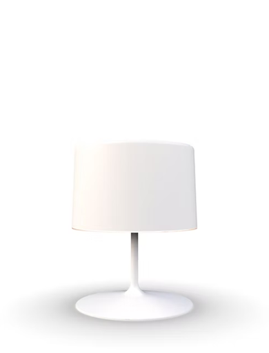 [HH21-02] Hi Hat Lampara De Mesa Pant.Mediana Di.40xh.40Cm E27 60W Blanco Microtexturado