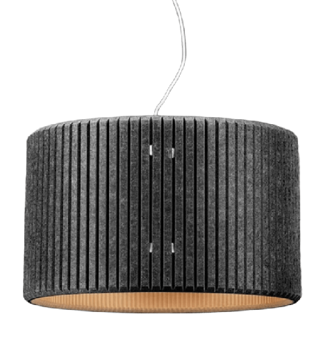 [RM04-03] Roma 38 Colgante Circular Di.38Xh.23,5Cm E27 36W Fieltro Exterior Gris Oscuro - Interior Claro