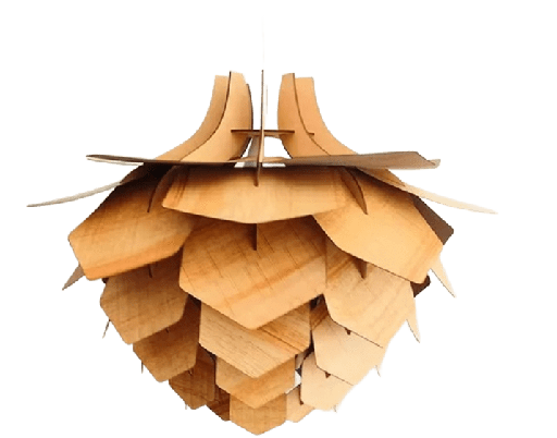 [9.Castaño] Nordica Chica Colgante Simil Madera Mdf Di.35Cm Castaño