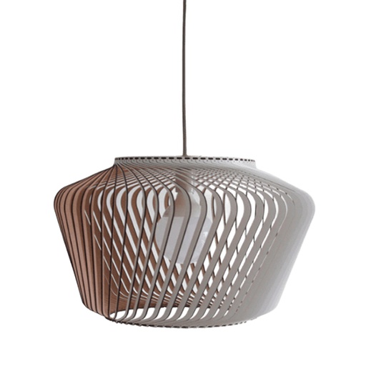 [BOMBAY XL BL] Bombay XL Colgante Madera Di.53Cm E27 Blanco