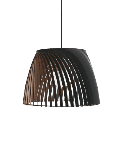 [MARRUECOS NG] Marruecos Colgante Madera Di.53Cm E27 Negro
